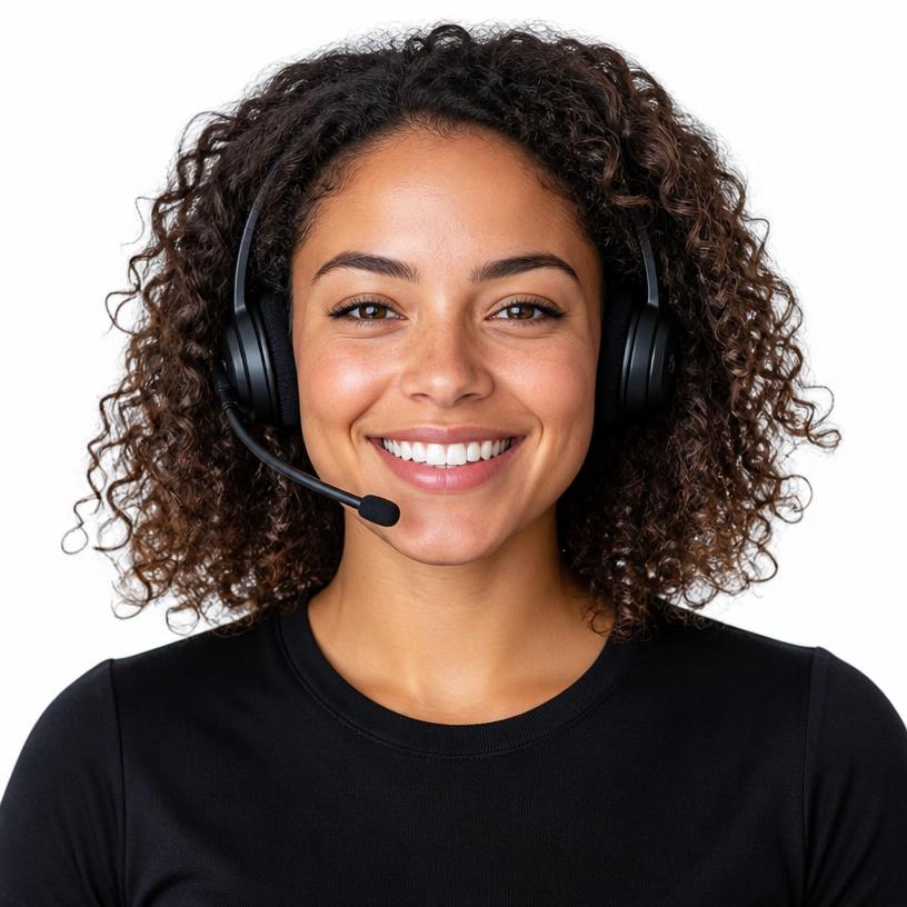 Blastily blaster on duty, working incoming leads on a headset