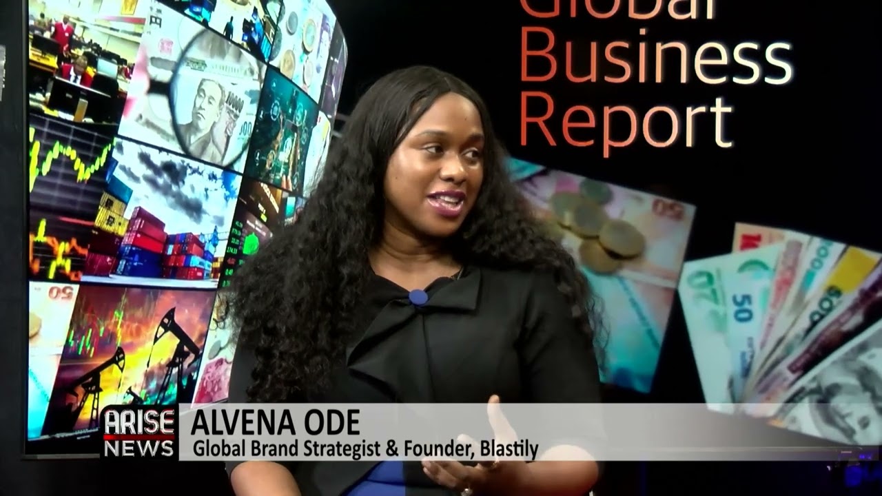 Alvena Ode in a live television interview studio